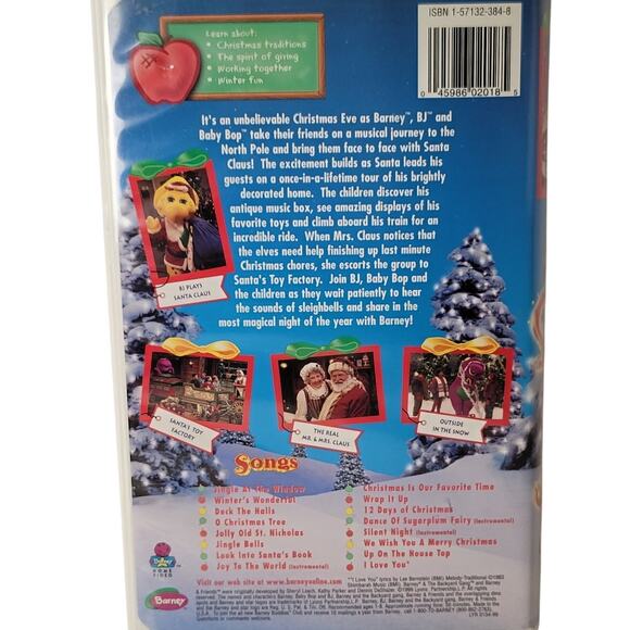 Barney Night Before Christmas VHS 1999 Lyrick Clamshell Tape Tested Collectible - Picture 2 of 15